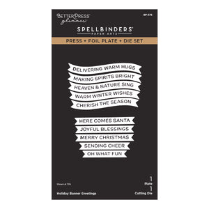 Holiday Banner Greetings Press + Foil Plate & Die Set