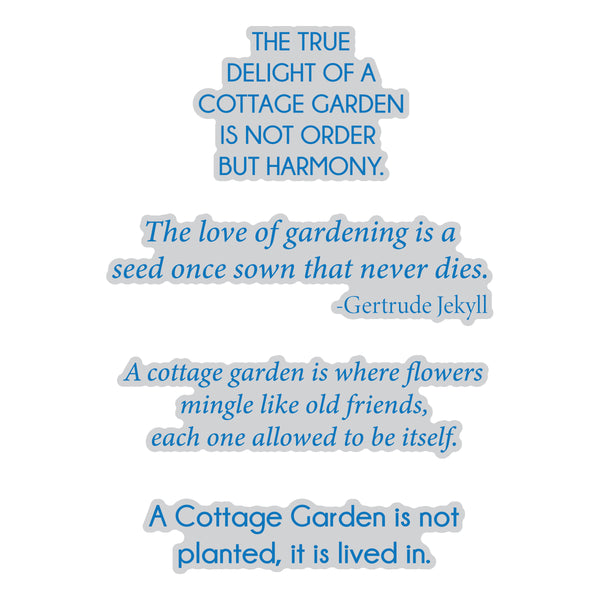 The Cottage Garden Sentiments Press + Foil Plate & Die Set by Susan Tierney-Cockburn