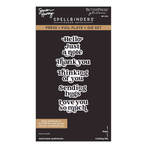 Must-Have Sentiments Press + Foil Plate & Die Set by Simon Hurley - 9/23 Consumer Launch