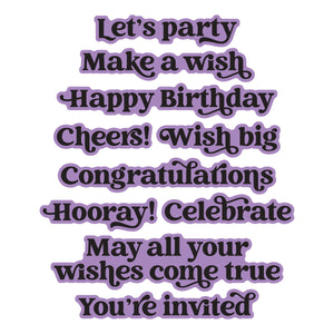 Birthday Sentiments Press + Foil Plate & Die Set by Simon Hurley - 9/23 Consumer Launch