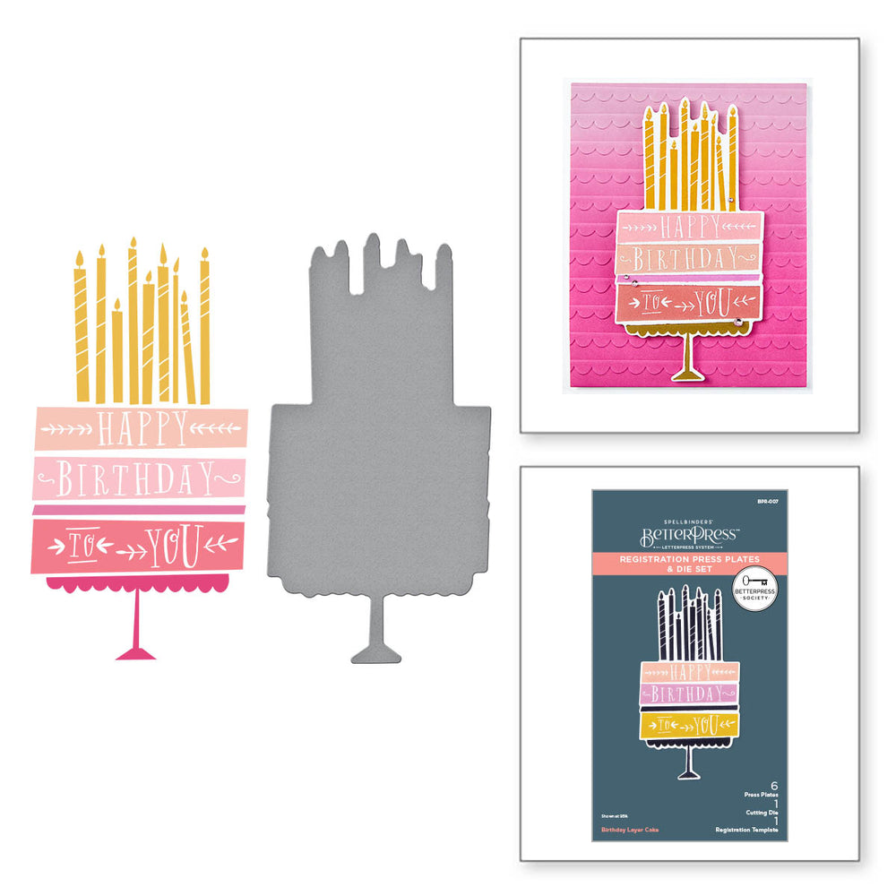 Birthday Layer Cake Press Plates & Die Set - BetterPress Society April 2024