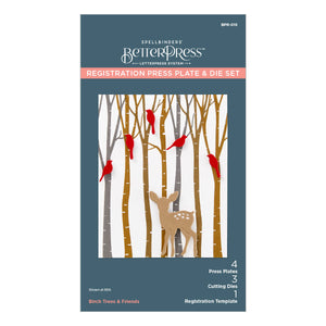 Birch Trees Registration Press Plates & Die Set from the Dancin Christmas Friends Collection