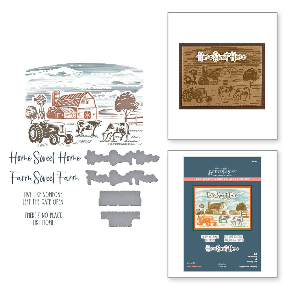 Farm Sweet Farm Registration Press + Foil Plate & Die Set by Justine Dvorak