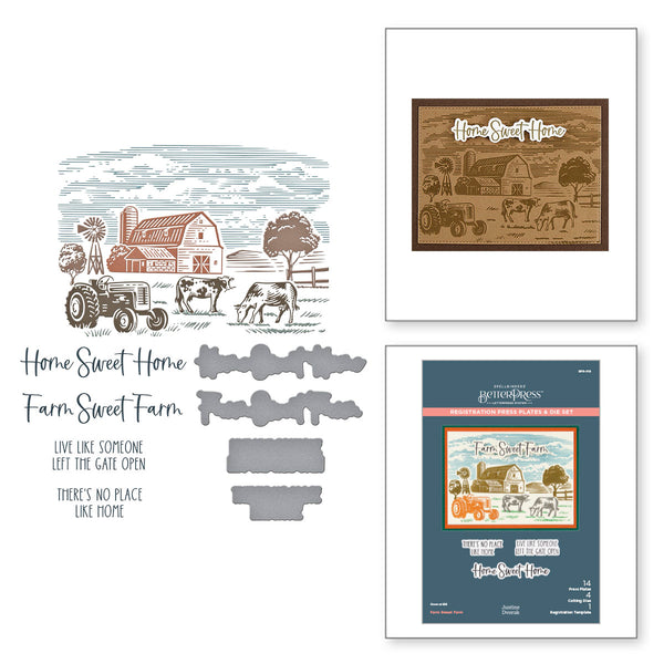 Farm Sweet Farm Registration Press + Foil Plate & Die Set by Justine Dvorak