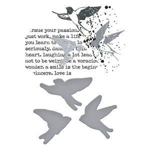 Collaged Birds Press + Foil Plate & Die Set by Dina Wakley
