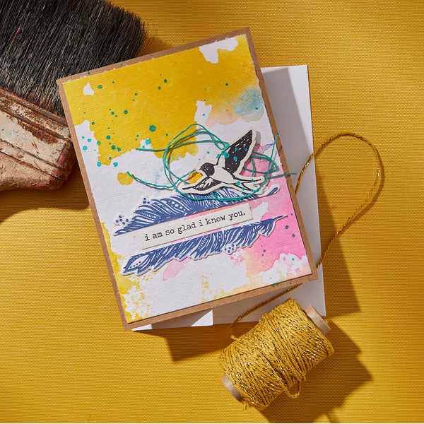 Collaged Birds Press + Foil Plate & Die Set by Dina Wakley