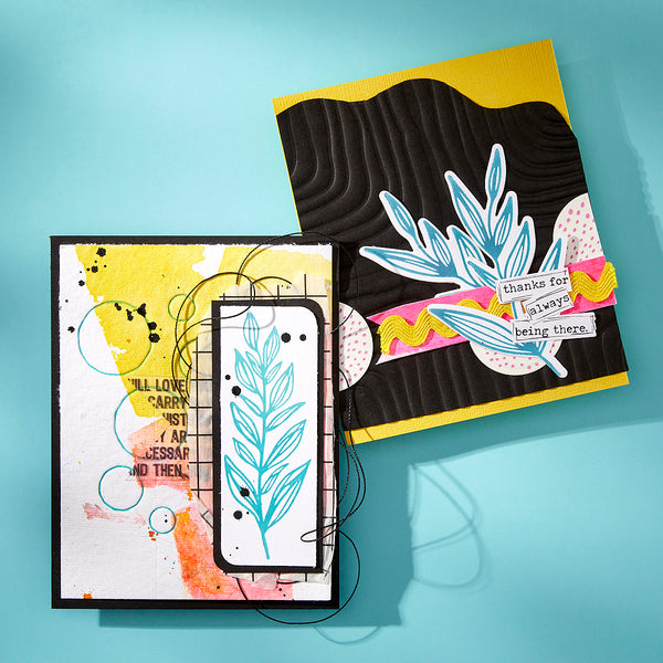 Lined Corners 3D Embossing Folder by Dina Wakley