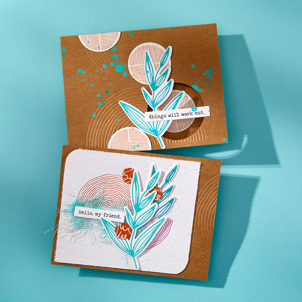 Flourishing Press + Foil Plate & Die Set by Dina Wakley