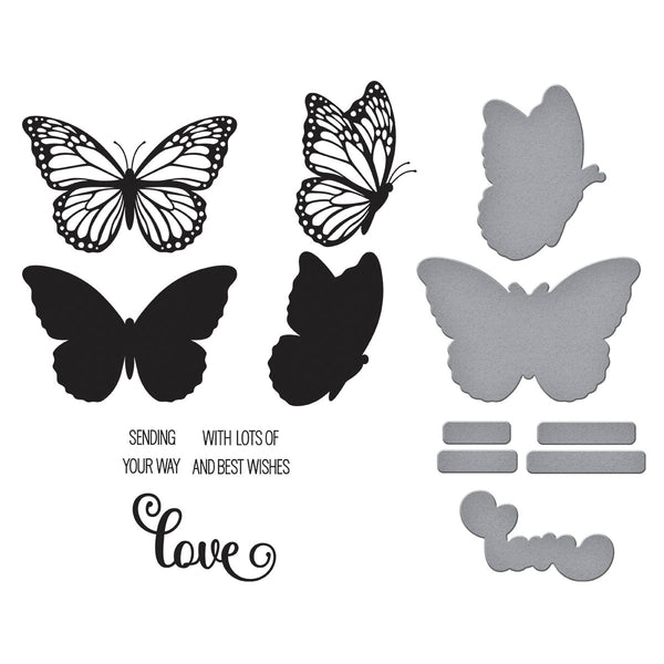 Butterfly Silhouettes Registration Press + Foil Plate & Die Set by Lisa Horton