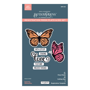 Butterfly Silhouettes Registration Press + Foil Plate & Die Set by Lisa Horton