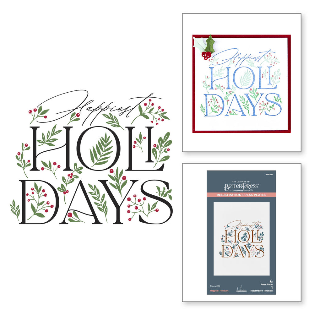 Happiest  Holidays Registration Press + Foil Plate by Yana Smakula