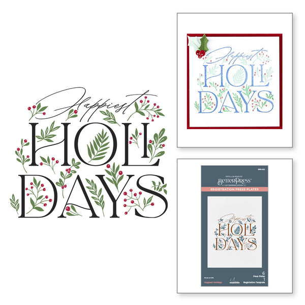 Happiest  Holidays Registration Press + Foil Plate by Yana Smakula