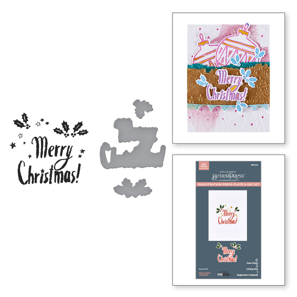 Starry Merry Christmas Registration Press + Foil Plate & Die Set by Dina Wakley