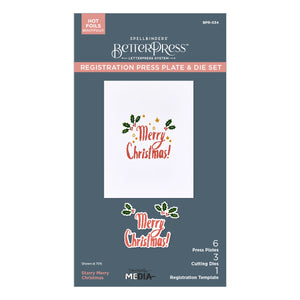 Starry Merry Christmas Registration Press + Foil Plate & Die Set by Dina Wakley