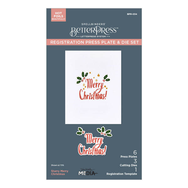 Starry Merry Christmas Registration Press + Foil Plate & Die Set by Dina Wakley