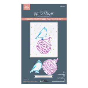 Merry, Merry, Merry Bird Registration Press + Foil Plate & Die Set by Dina Wakley