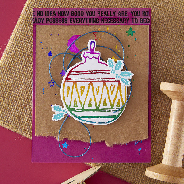 Merry, Merry, Merry Bird Registration Press + Foil Plate & Die Set by Dina Wakley