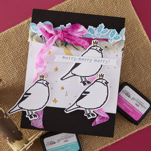Merry, Merry, Merry Bird Registration Press + Foil Plate & Die Set by Dina Wakley