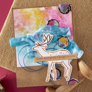 Cheer and Good Tidings Deer Registration Press + Foil Plate & Die Set by Dina Wakley