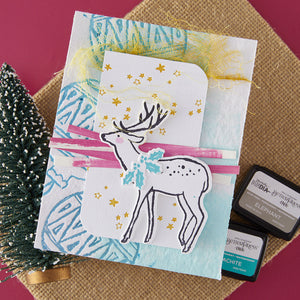 Cheer and Good Tidings Deer Registration Press + Foil Plate & Die Set by Dina Wakley
