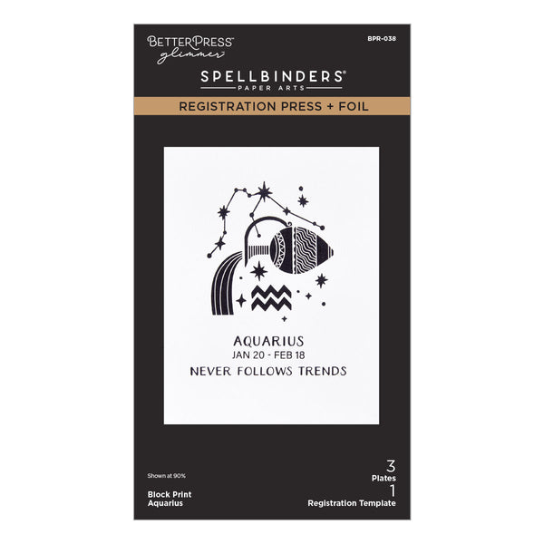 Block Print Aquarius Registration Press + Foil Plate