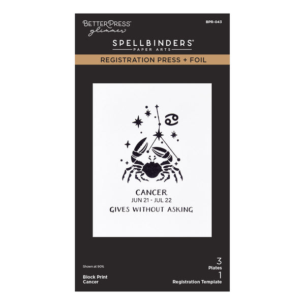 Block Print Cancer Registration Press + Foil Plate