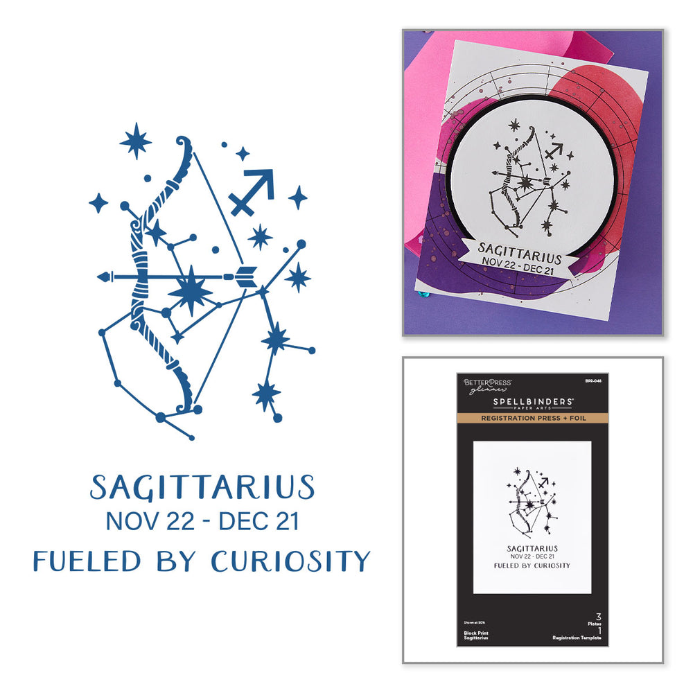 Block Print Sagittarius Registration Press + Foil Plate
