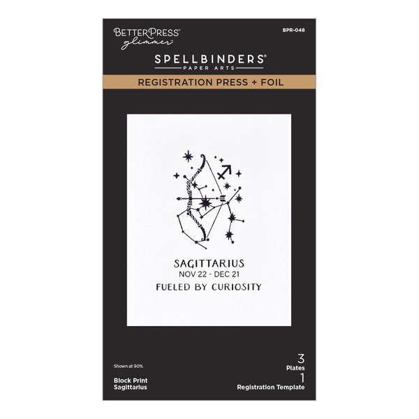 Block Print Sagittarius Registration Press + Foil Plate