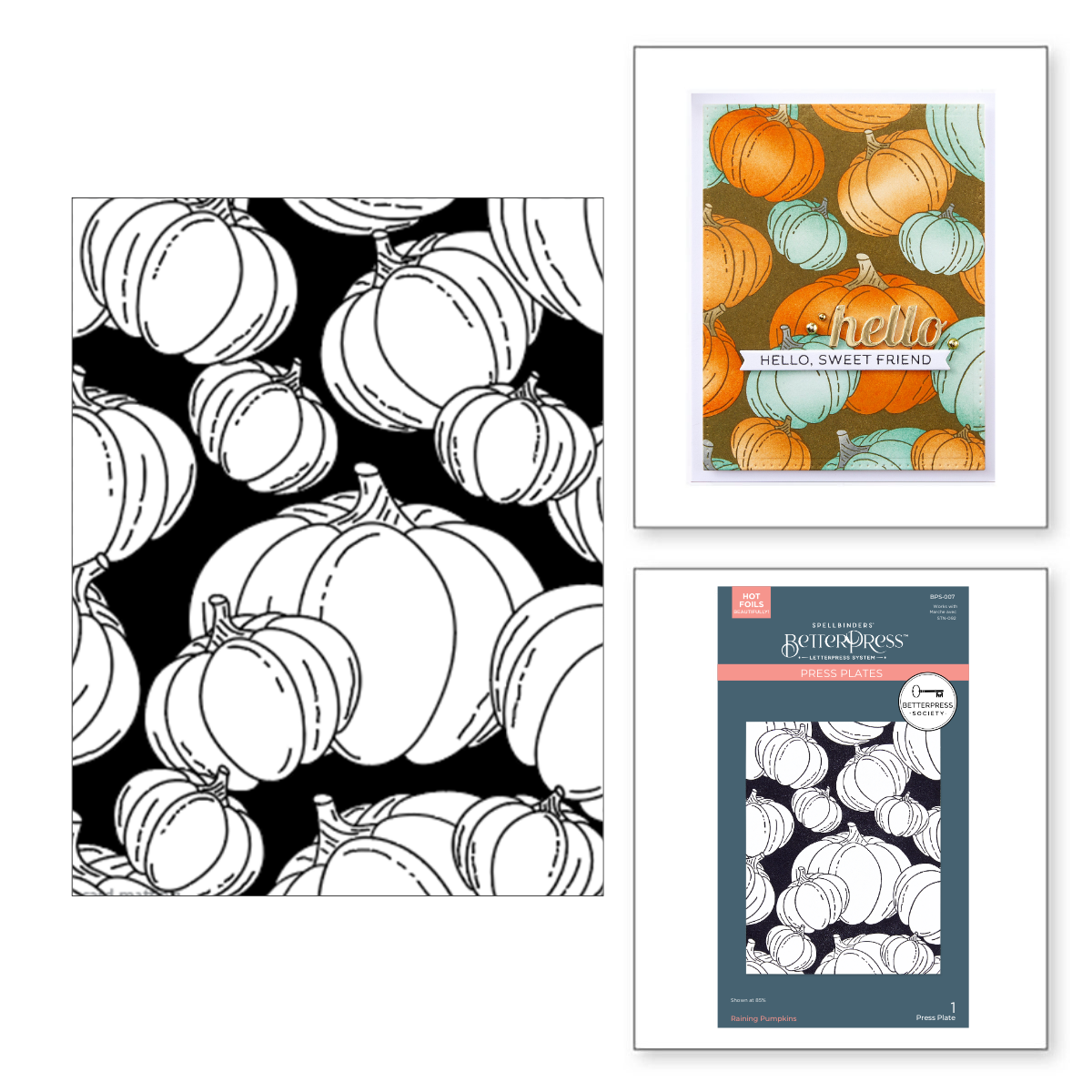 Raining Pumpkins Press Plate - BetterPress Society September 2024