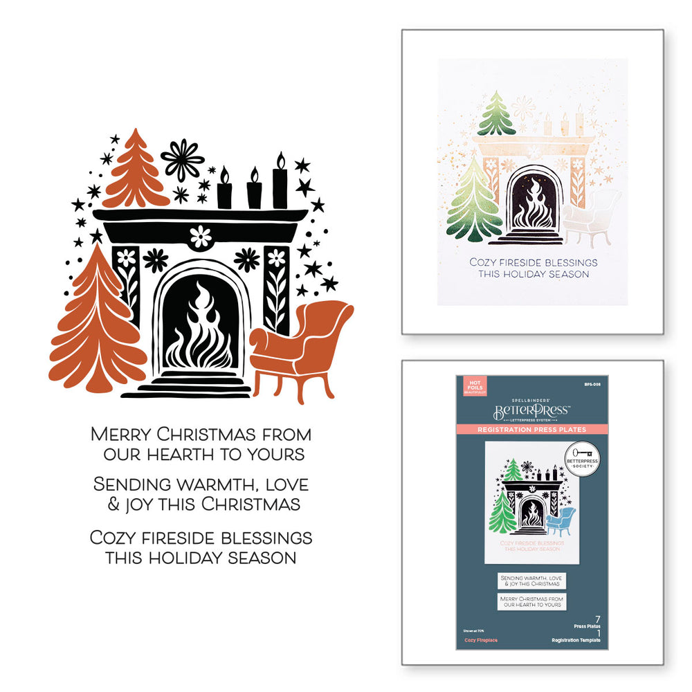 Cozy Fireplace Press Plates - BetterPress Society October 2024