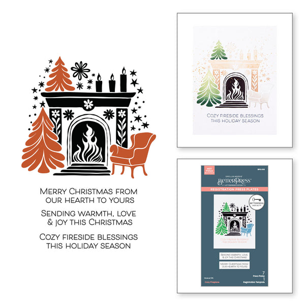 Cozy Fireplace Press Plates - BetterPress Society October 2024