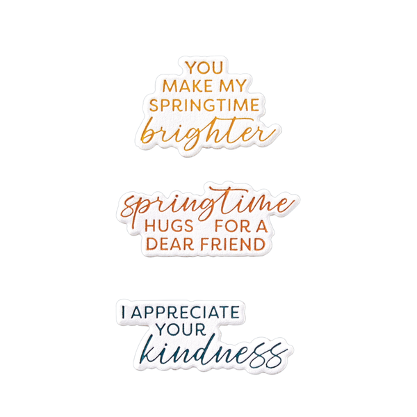 Bloom With Happiness Sentiments Press Plate & Die Set- BetterPress Society February 2025 Add-On