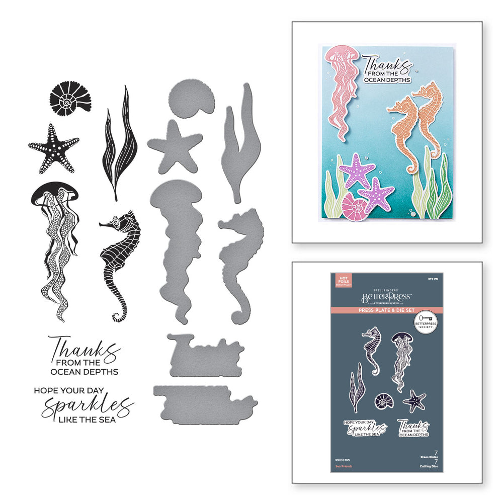 Sea Friends Press Plate & Die Set - BetterPress Society June 2025
