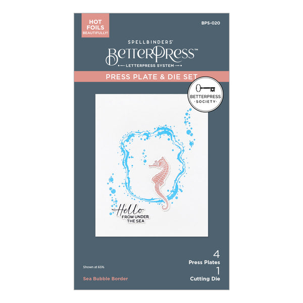 Sea Bubble Border Press Plate & Die Set - BetterPress Society June 2025 Add-On