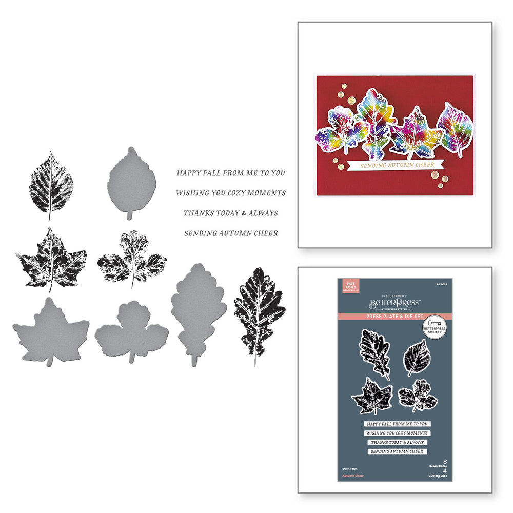 Autumn Cheer Press Plate & Die Set - BetterPress Society September 2025