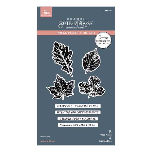 Autumn Cheer Press Plate & Die Set - BetterPress Society September 2025