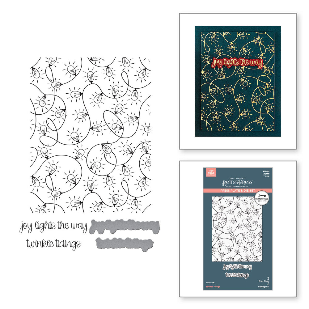 Twinkle Tidings Press Plate & Die Set - BetterPress Society October 2025
