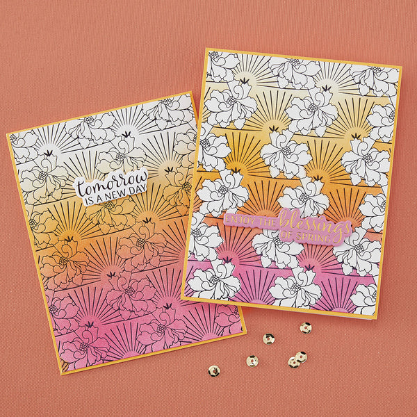 Layered Radiant Blooms Stencil - BetterPress Society February 2026 Add-On