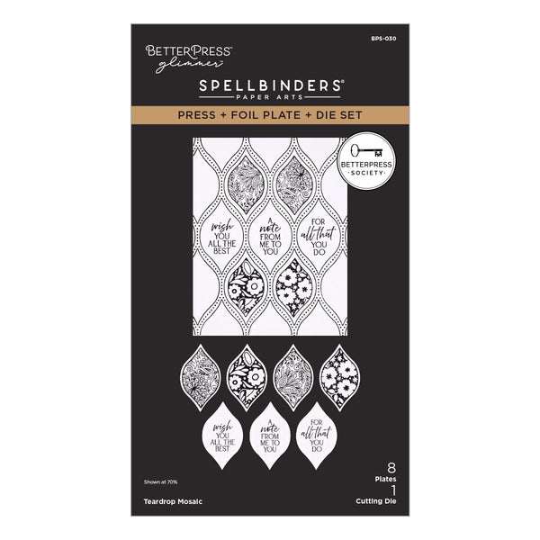 Teardrop Mosaic Press Plate & Die Set - BetterPress Society March 2026