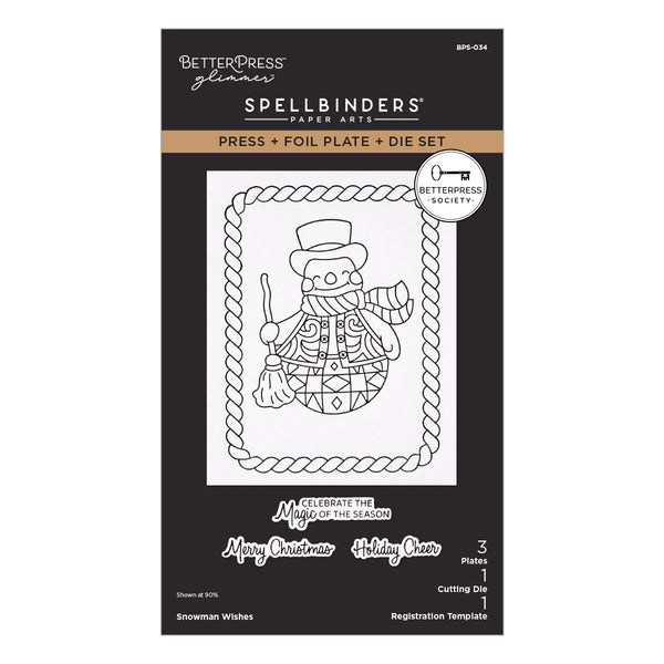 Snowman Wishes Press Plates + Free Gift Dies - BetterPress Society July 2026