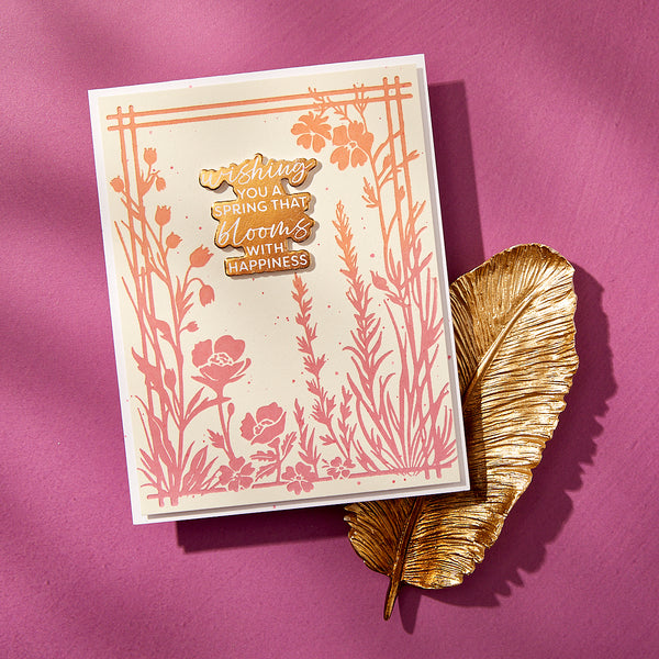 Bloom With Happiness Press Plate & Die Set - BetterPress Society February 2025