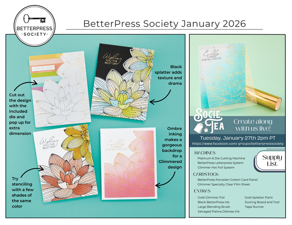 Layered Golden Bloom Stencil - BetterPress Society January 2026 Add-On