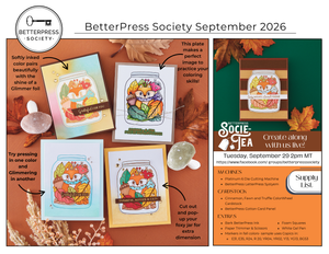 Autumn Hugs Press Plate + Die Set & FREE Copper Glimmer Foil - BetterPress Society September 2026