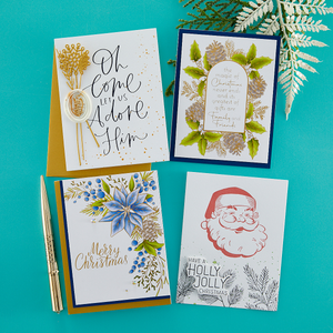 Poinsettia Corner Press + Foil Plate & Die Set