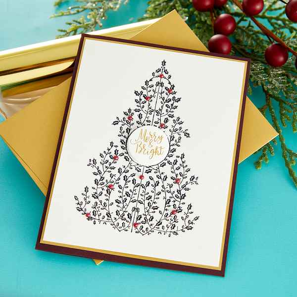 Holly Tree Press Plate & Die Set from the BetterPress Christmas Collection