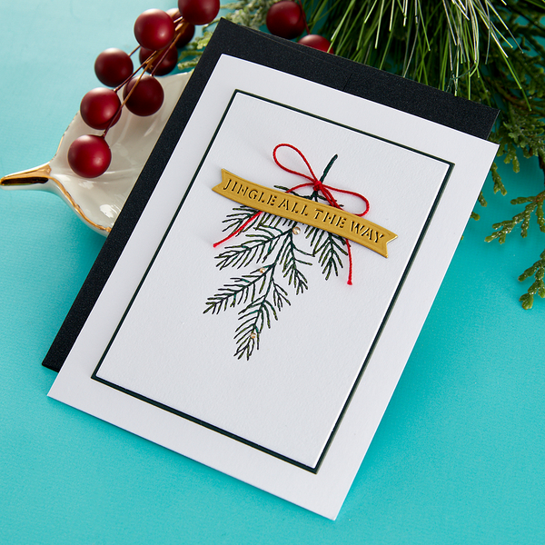 Evergreen Branches Press Plate from the BetterPress Christmas Collection