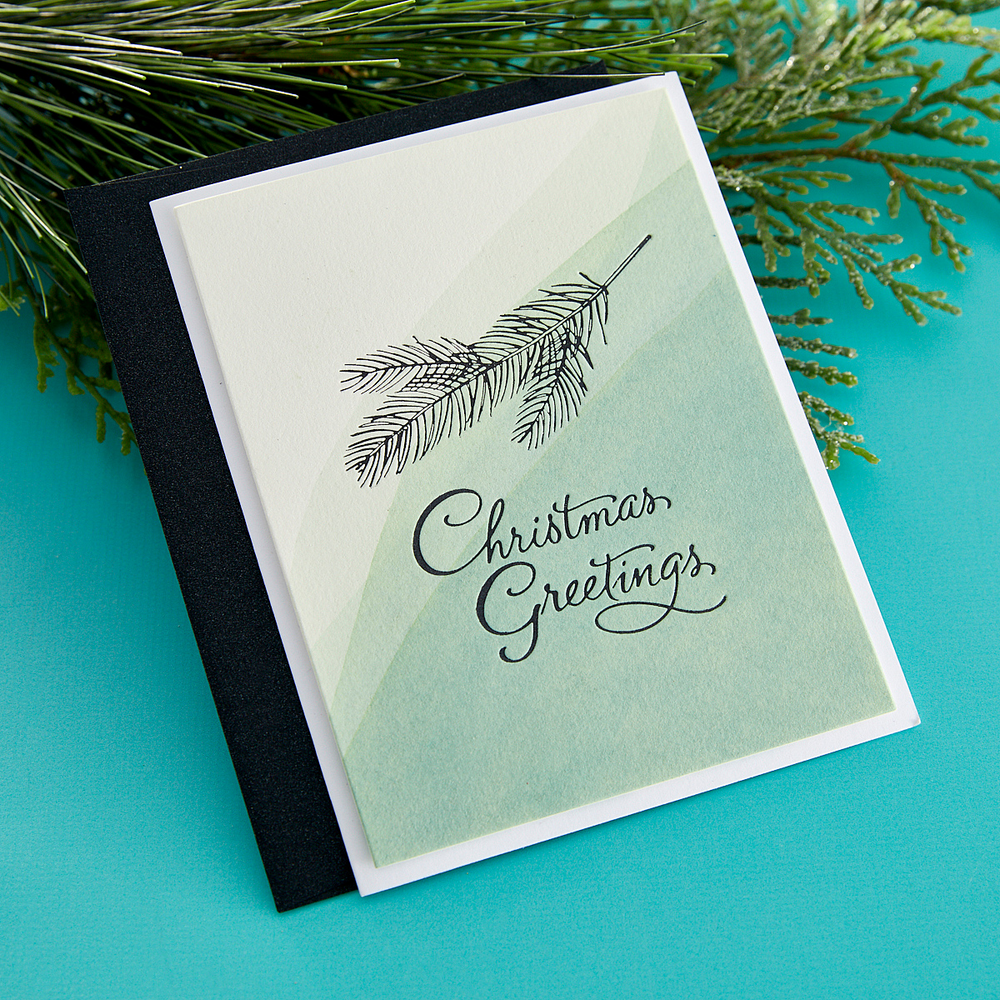 Evergreen Branches Press Plate from the BetterPress Christmas Collection