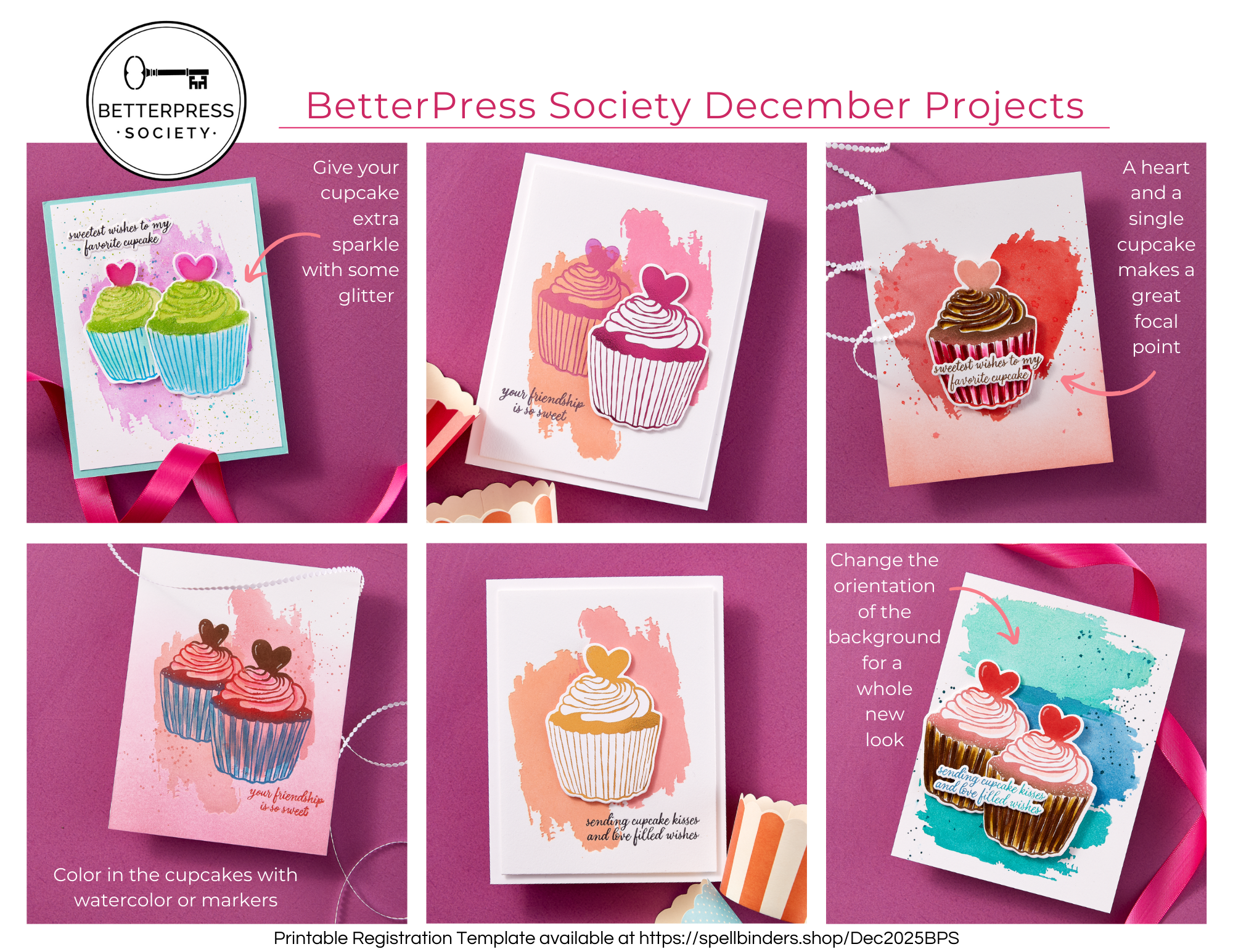 Cupcake Kisses BetterPress Plate & Die Set - BetterPress Society December 2024