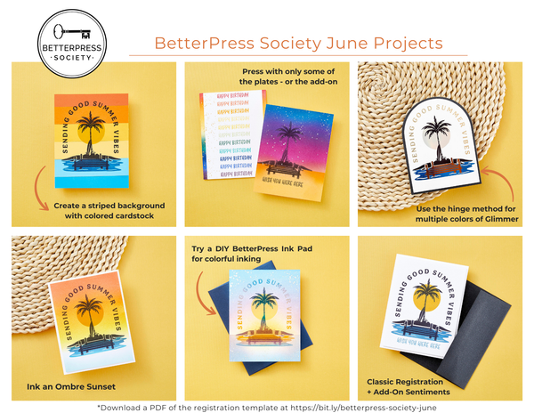Summer Vibes Press Plates - BetterPress Society June 2024