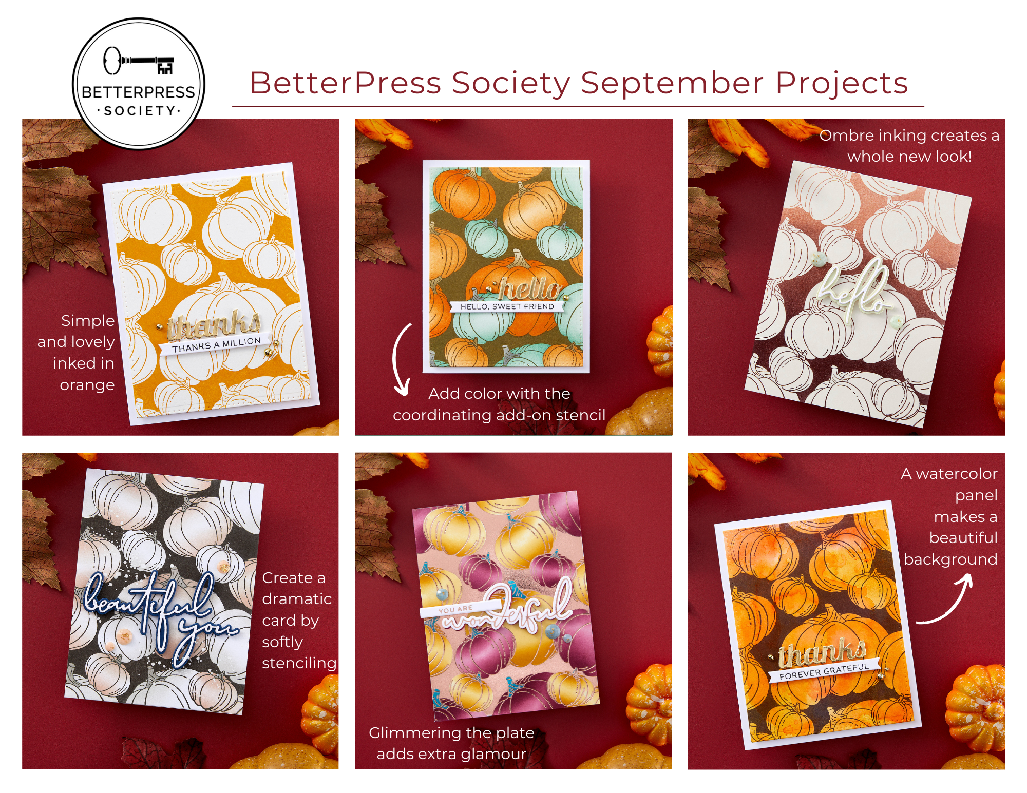 Raining Pumpkins Press Plate - BetterPress Society September 2024